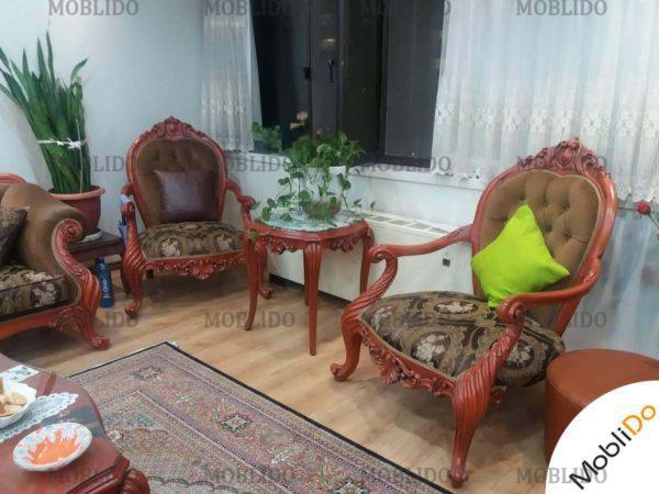 مبلمان ۹ نفره با میزناهارخوری چوب گردو