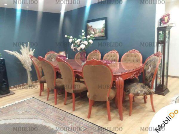 مبلمان ۹ نفره با میزناهارخوری چوب گردو