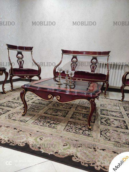 مبلمان و ناهارخوری ایتالیایی ورق طلا