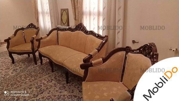 مبلمان ۹ نفره چوبی با میز ناهارخوری
