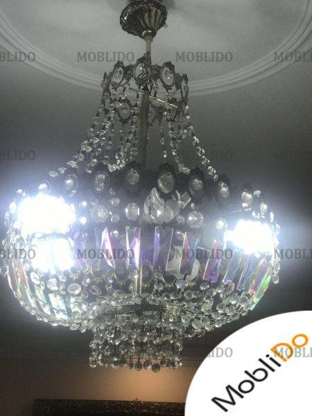 لوستر کریستالی کارکرده تمیز