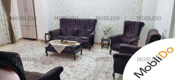 مبل هفت نفره و عسلی جلو مبلی و نهارخوری ونگه