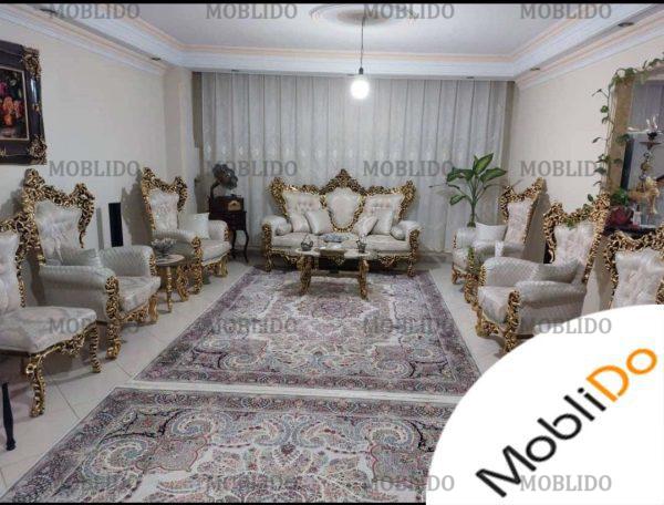مبلمان ۹نفره با میز وسط و دو عدد میز عسلی